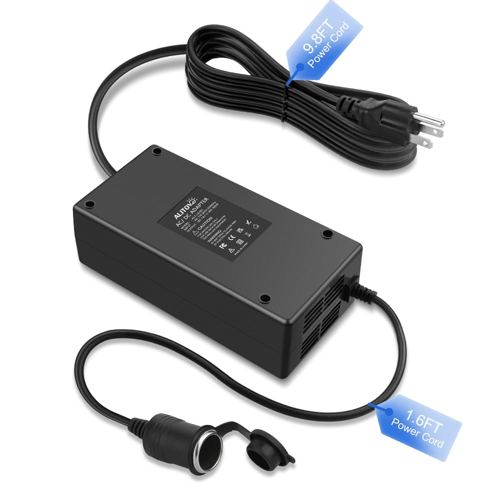ALITOVE front view of converter showing ports and sturdy casing, ensures safe bench power