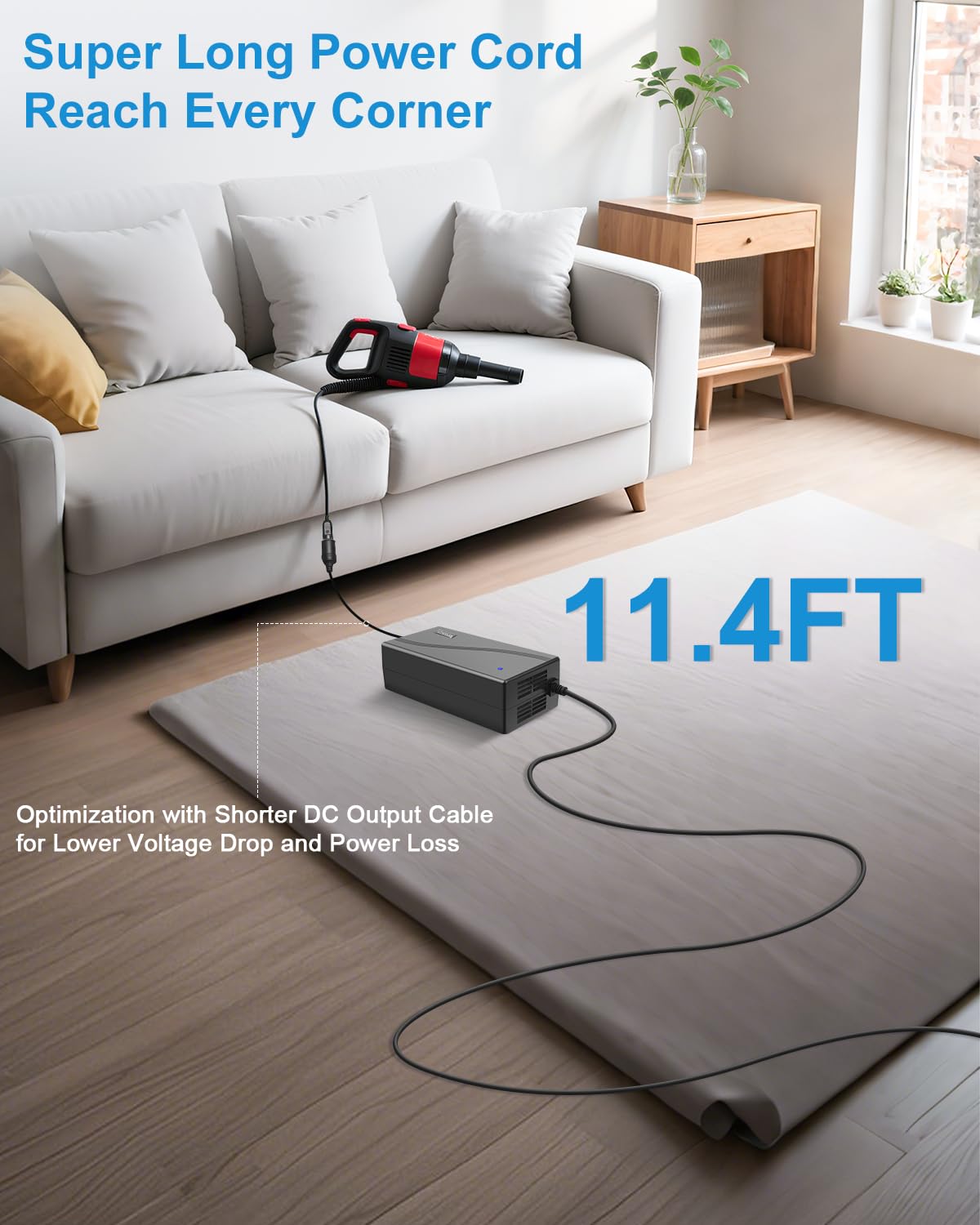 ALITOVE label with input/output specs and ratings, helps verify device compatibility