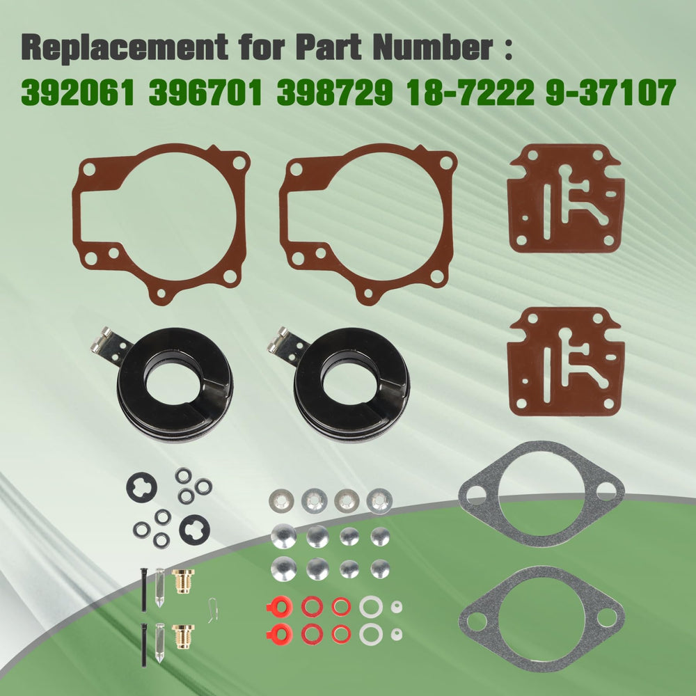 ALL-CARB components laid out to display included needles, seats, gaskets and floats