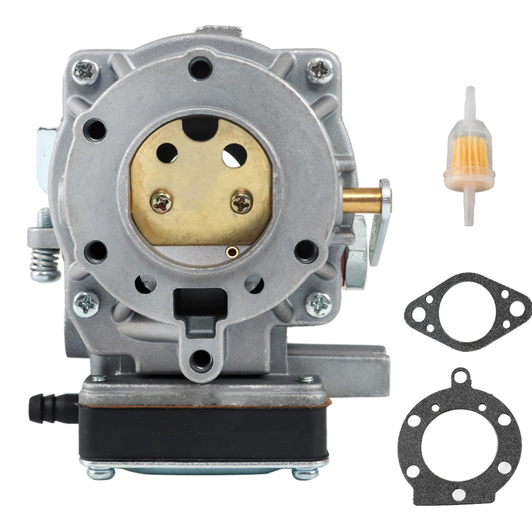 ALL-CARB front view carburetor showing mounting points and ports for easy replacement