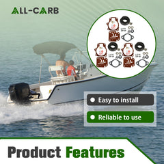 ALL-CARB gaskets and diaphragms detail, showing quality seals for reliable performance