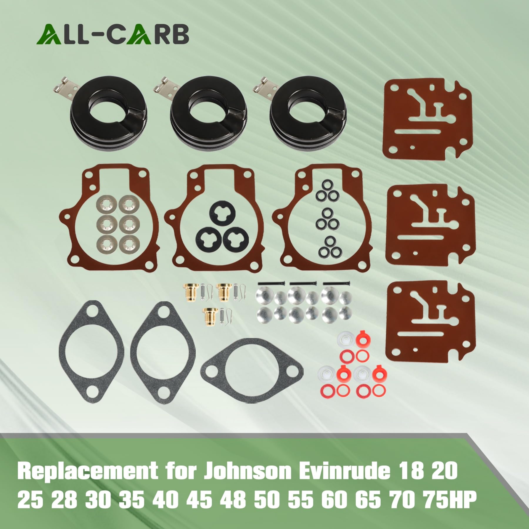 ALL-CARB kits laid out on bench, organized parts speed up rebuilds