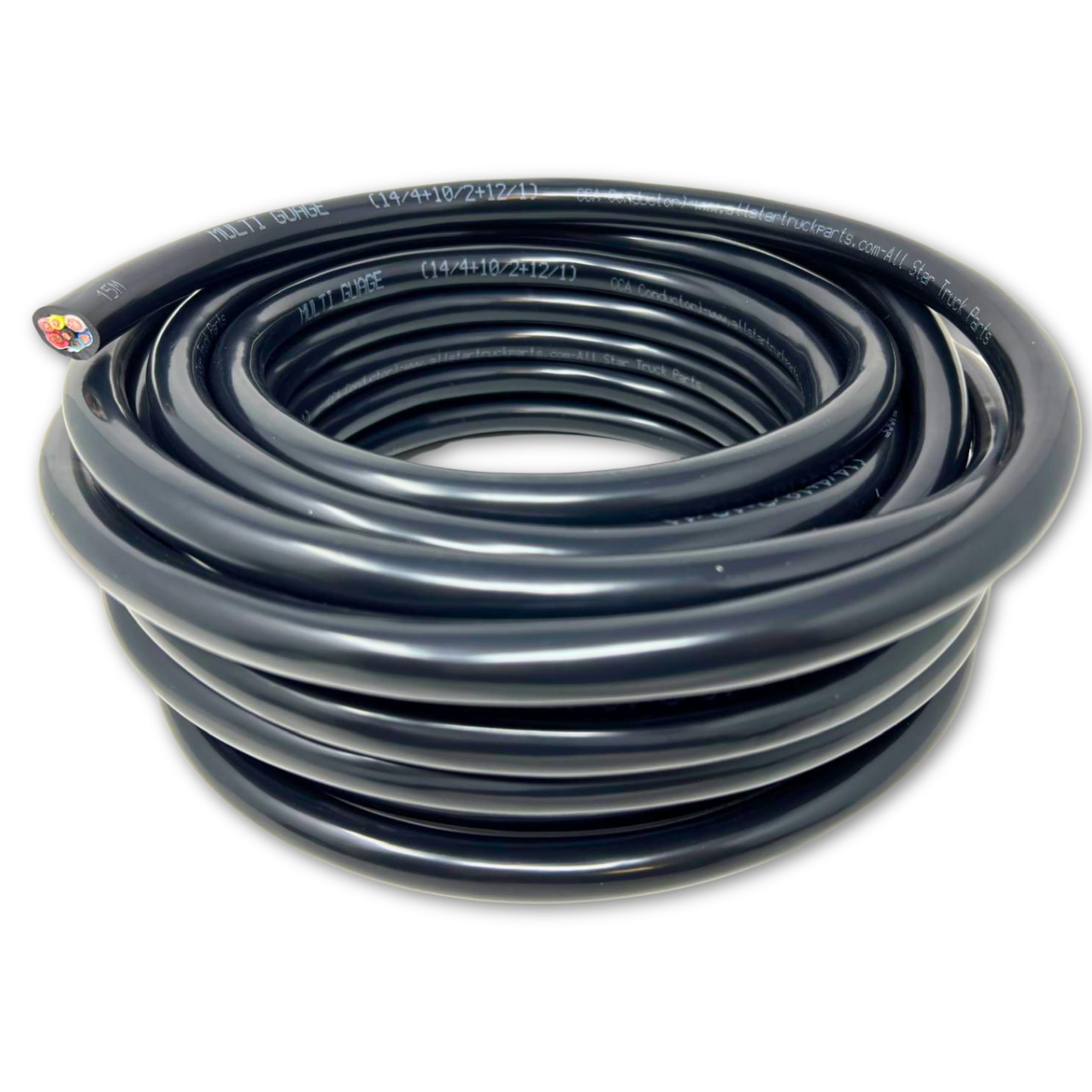 All Star Truck Parts label with specs and approvals for quick verification of cable ratings