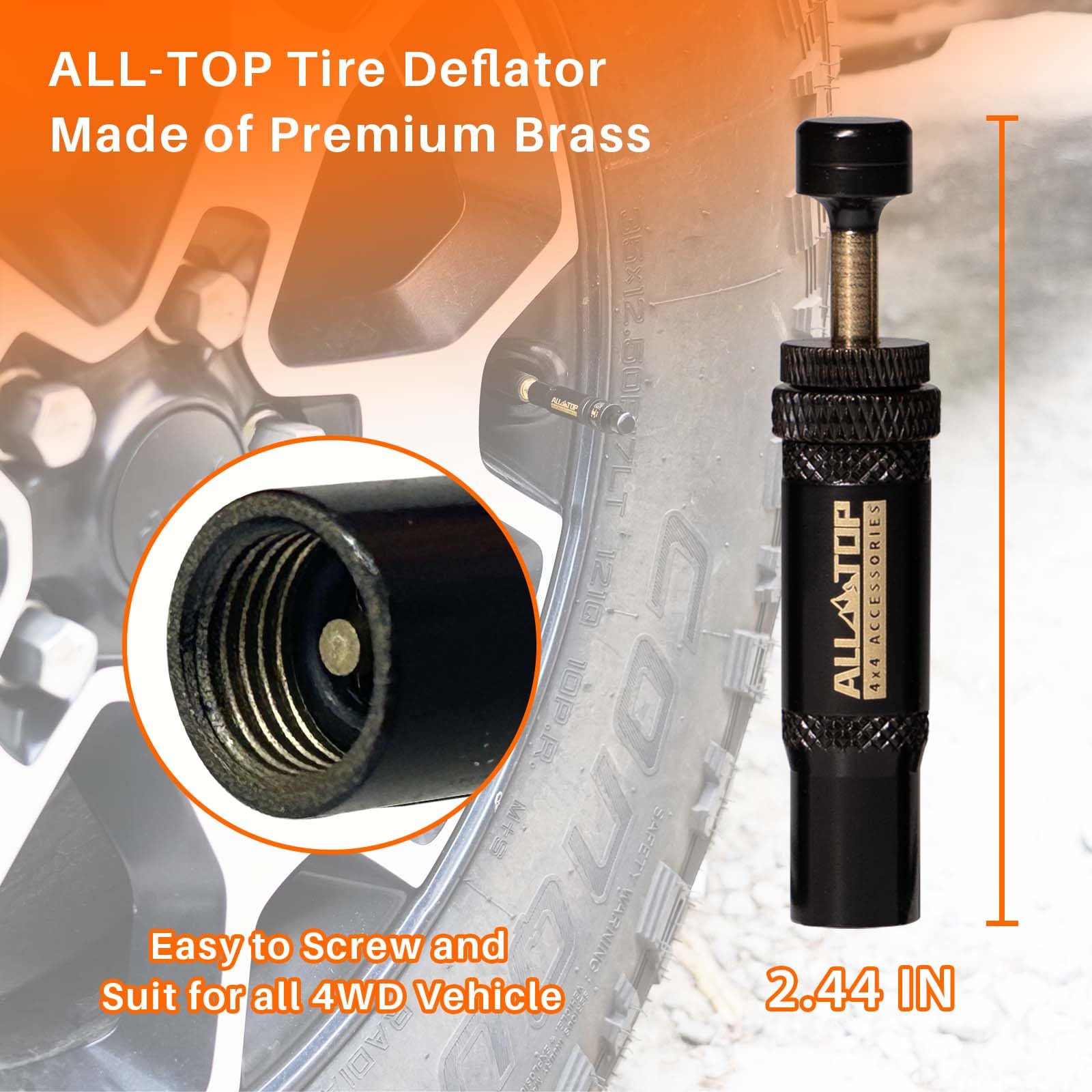 ALL-TOP deflator in use on an offroad vehicle improving traction