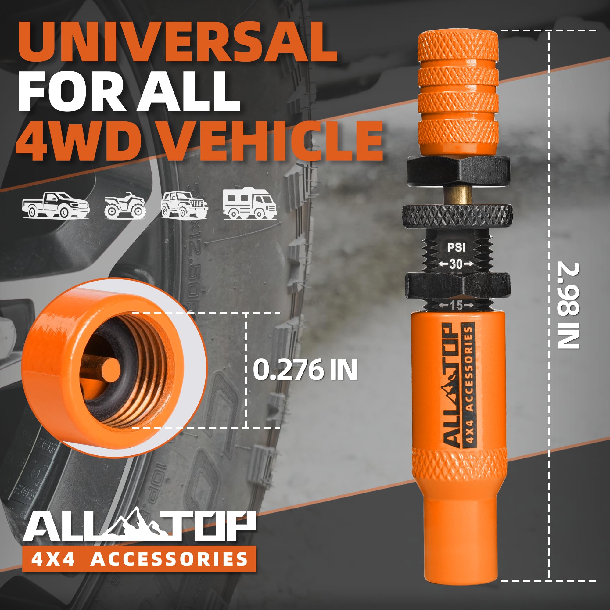 ALL-TOP next to ruler showing size and portability for easy packing benefit