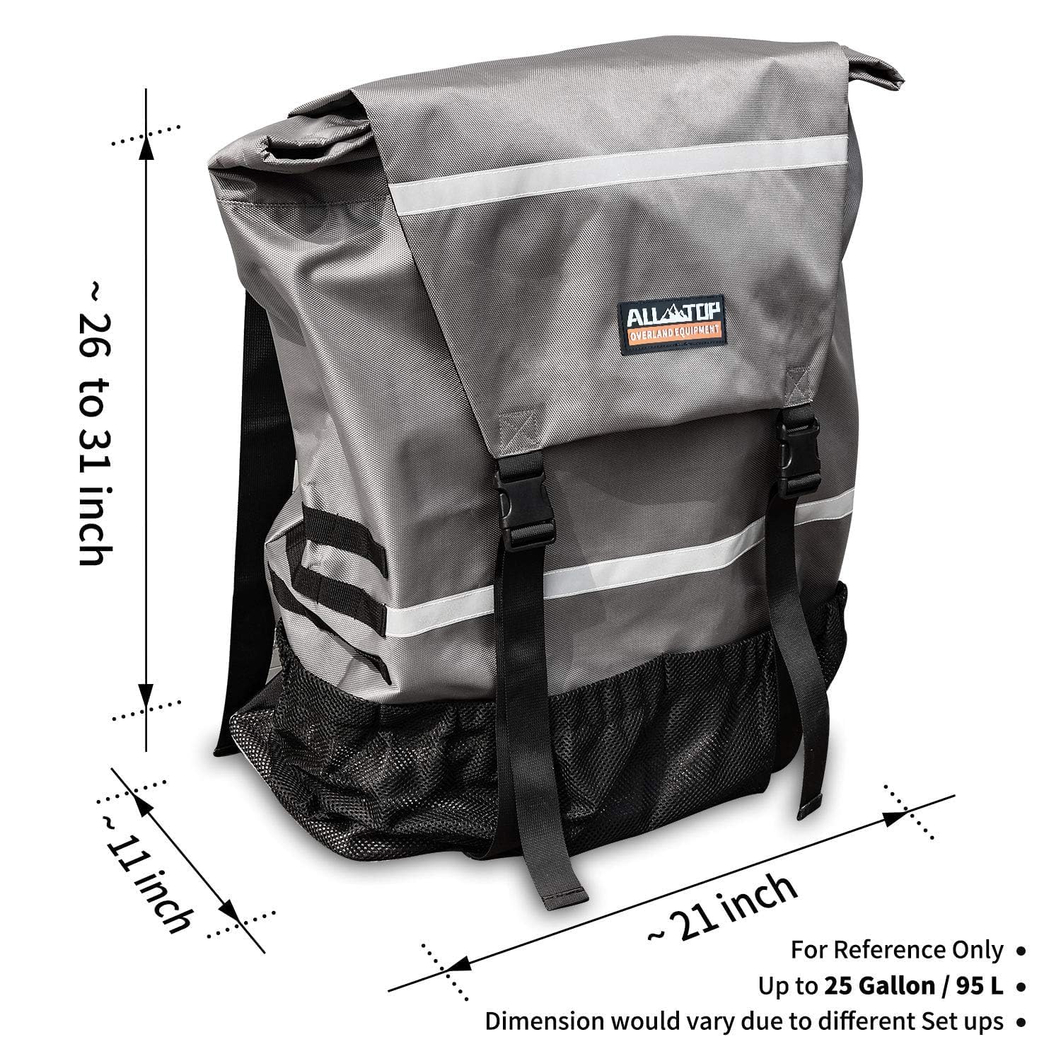 ALL-TOP interior water-resistant lining holding wet gear for spill protection
