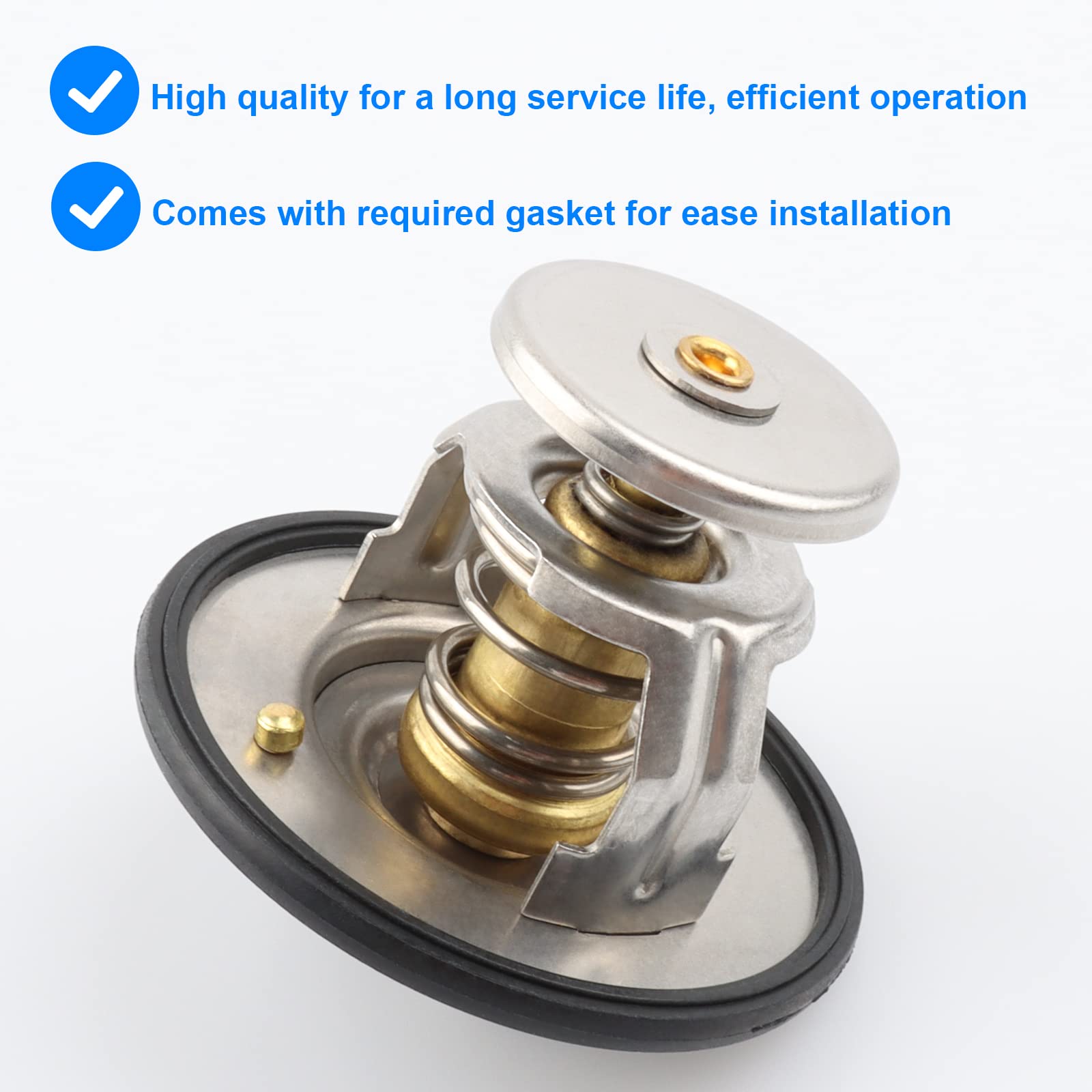 Allmotorparts thermostat close-up of valve and spring for reliable operation benefit