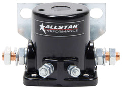 Allstar Performance black starter solenoid front view showing terminals and easy-mount benefit