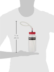 Allstar Performance bleeder bottle beside a ruler showing 16 oz capacity and compact size