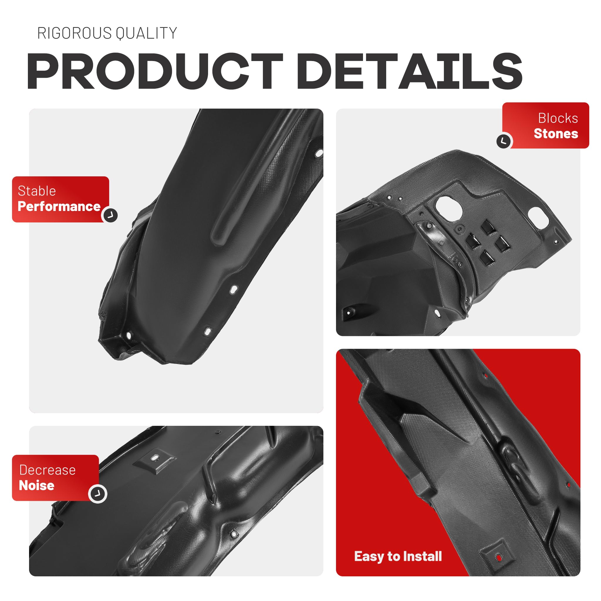 ALMULOO liner installed on Civic front wheel, shields internal components