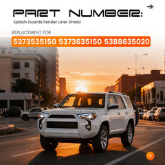 ALMULOO installed on Toyota 4Runner front left wheel well showing debris protection