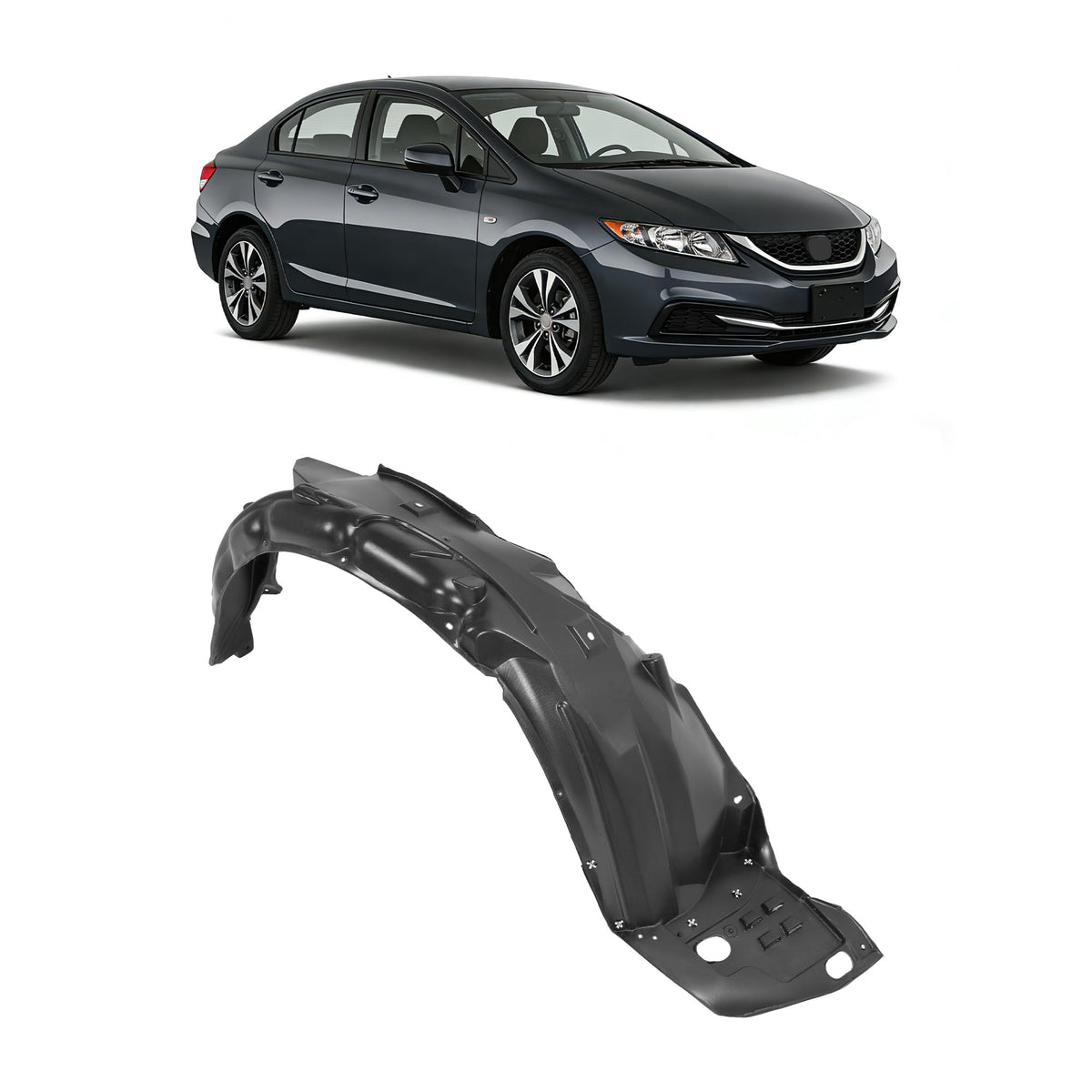 ALMULOO packaging showing right-front liner, protects wheel well