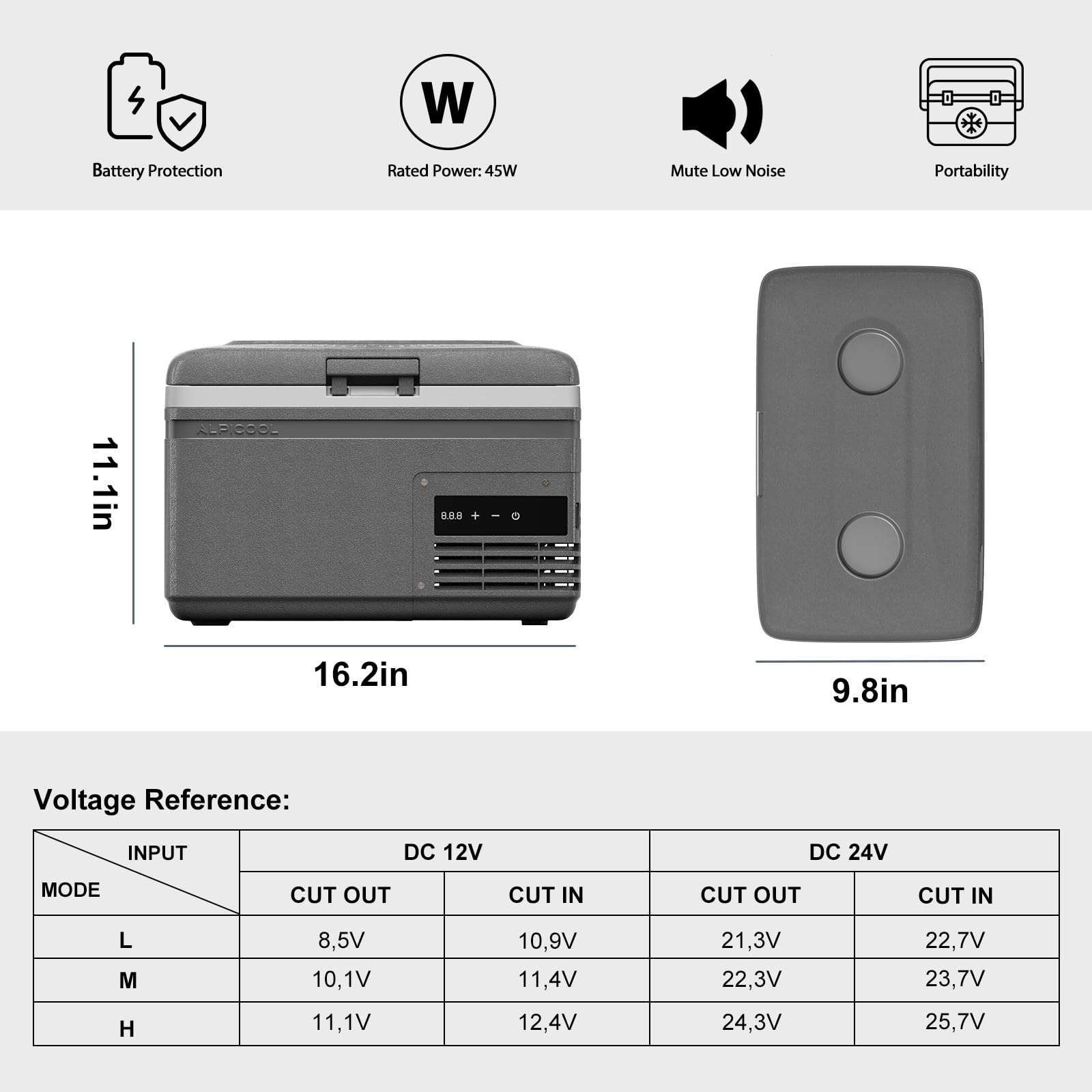 Alpicool MG9 open interior showing storage layout and easy organization benefit