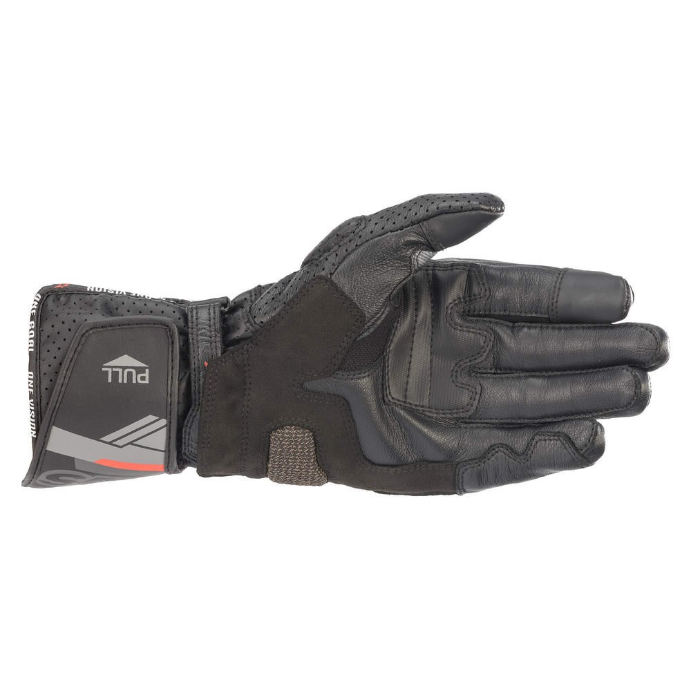 Alpinestars SP-8 V3 palm close-up highlighting reinforced padding and grip for improved control