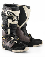 Alpinestars Tech 7 side view highlights buckles and ankle pivot for secure control
