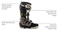 Alpinestars Tech 7 sole closeup shows dual‑compound tread for superior grip