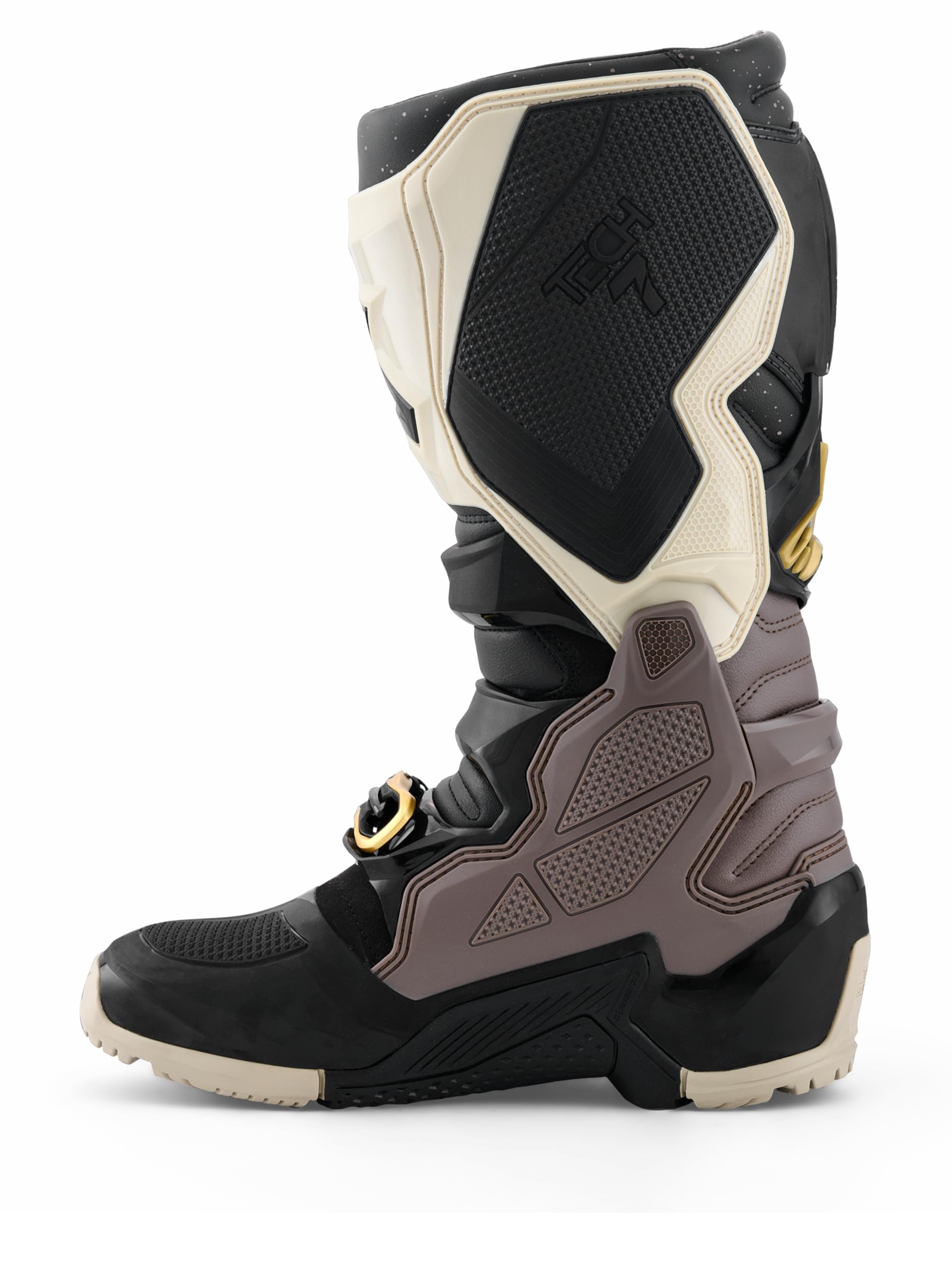 Alpinestars Tech 7 top opening shows calf adjustment for a customizable fit