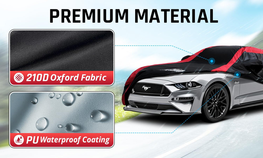AltoCover clearly fitted mirror pocket on Mustang for correct alignment