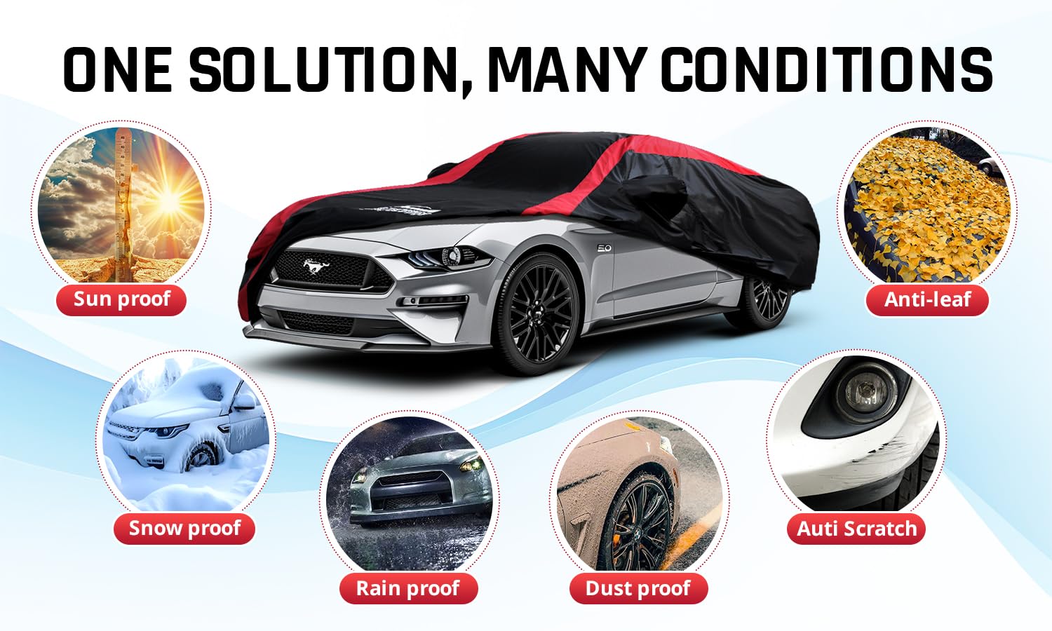 AltoCover red racing stripes detail adding sporty style and visual appeal