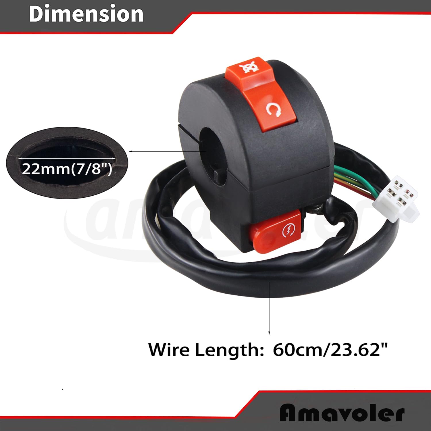 amavoler close-up of clamp showing 22mm diameter fit and secure mounting benefit
