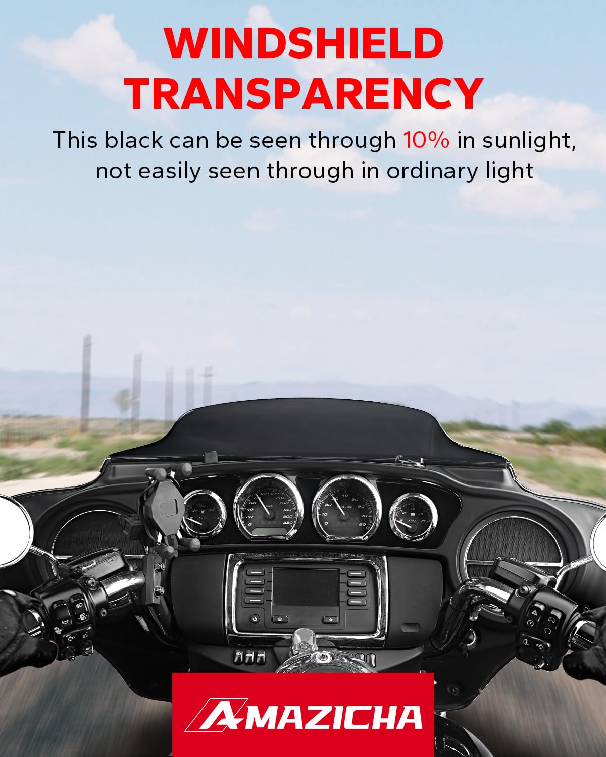 Amazicha mounted on Street Glide displaying improved airflow and looks