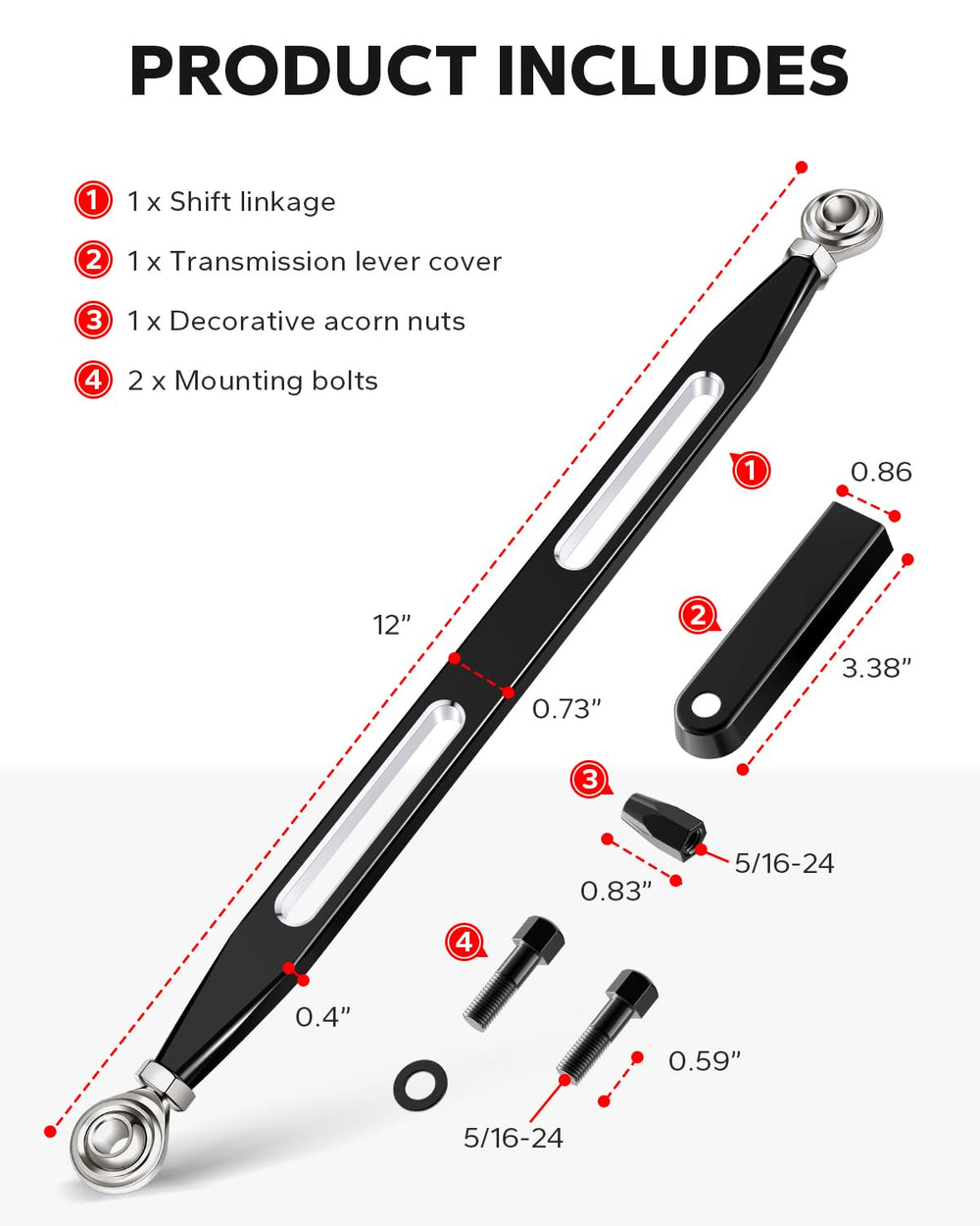 Amazicha included hardware and transmission cover showing easy installation benefit