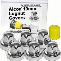 Amazing Enterprises front packaging showing six lug nut covers and protector, durable finish benefit