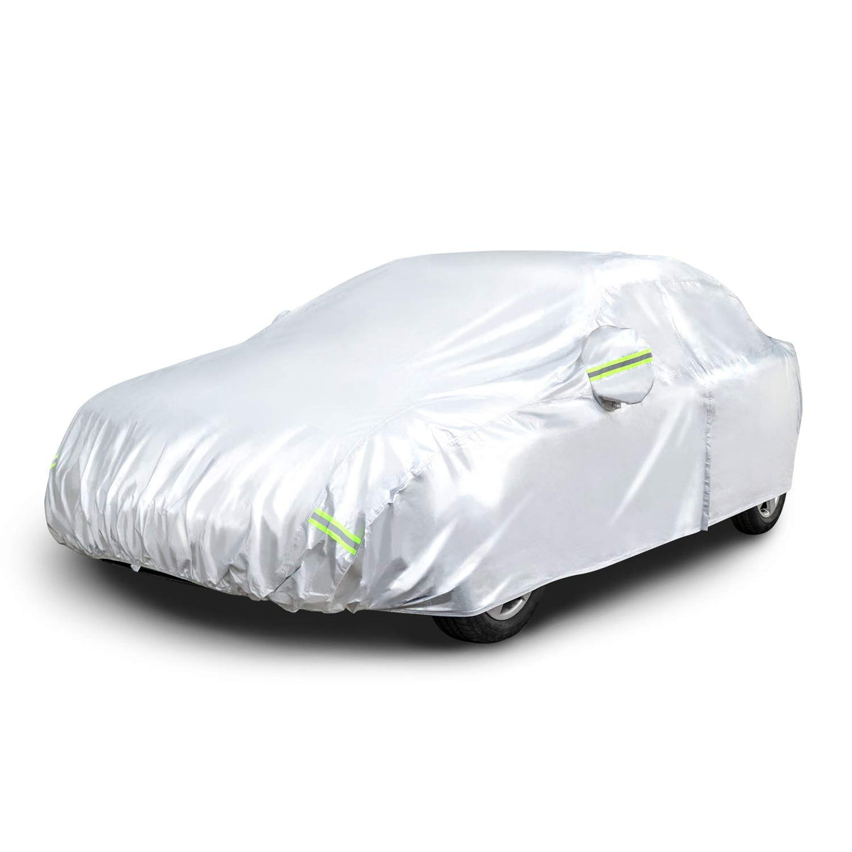Amazon Basics front view of full car cover showing complete protection and fit