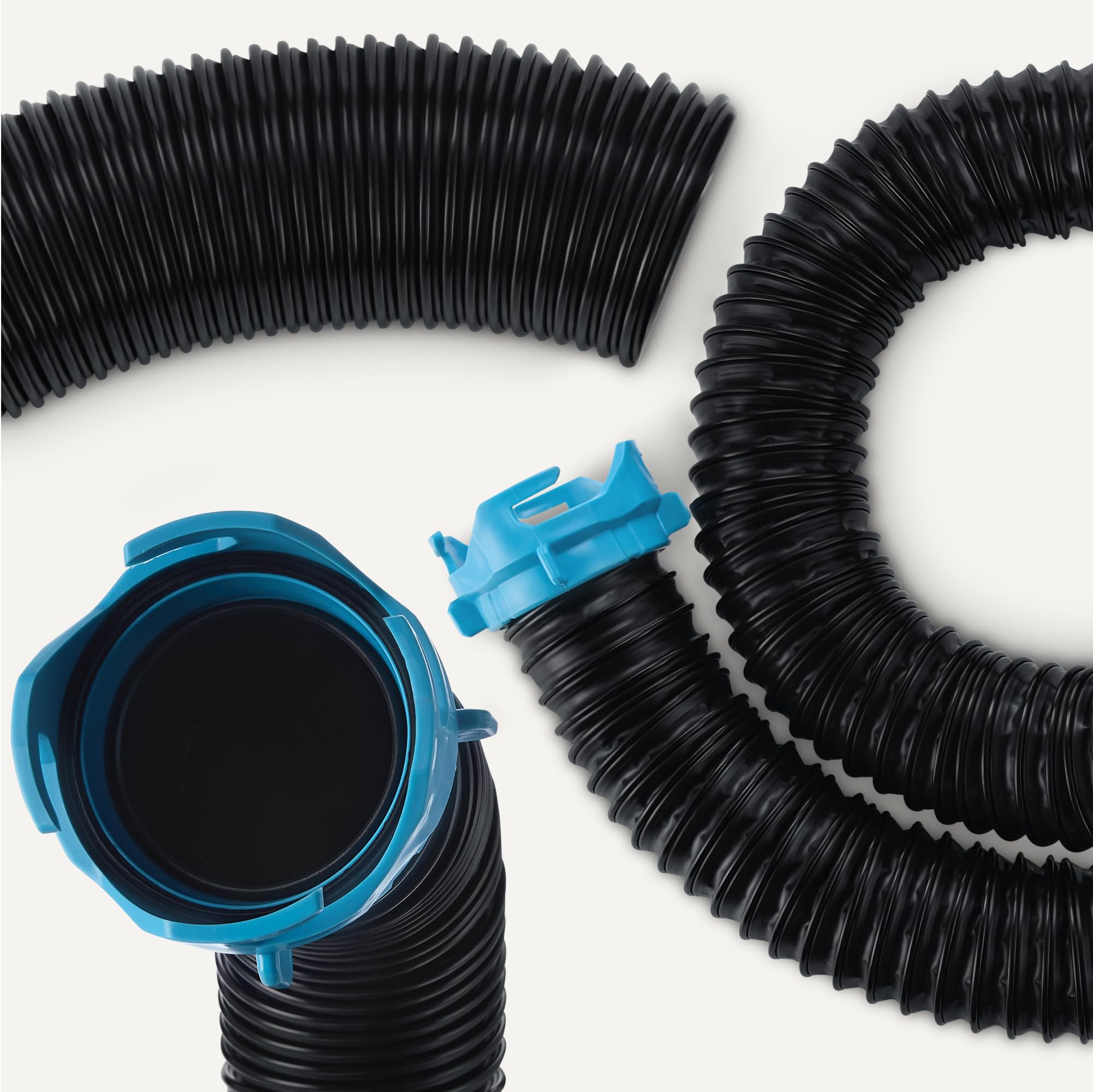 Amazon Basics coiled hose beside a boot for scale and compact storage benefit