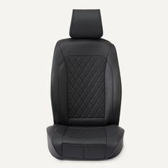 Amazon Basics installed seat covers in car showing upgraded interior comfort