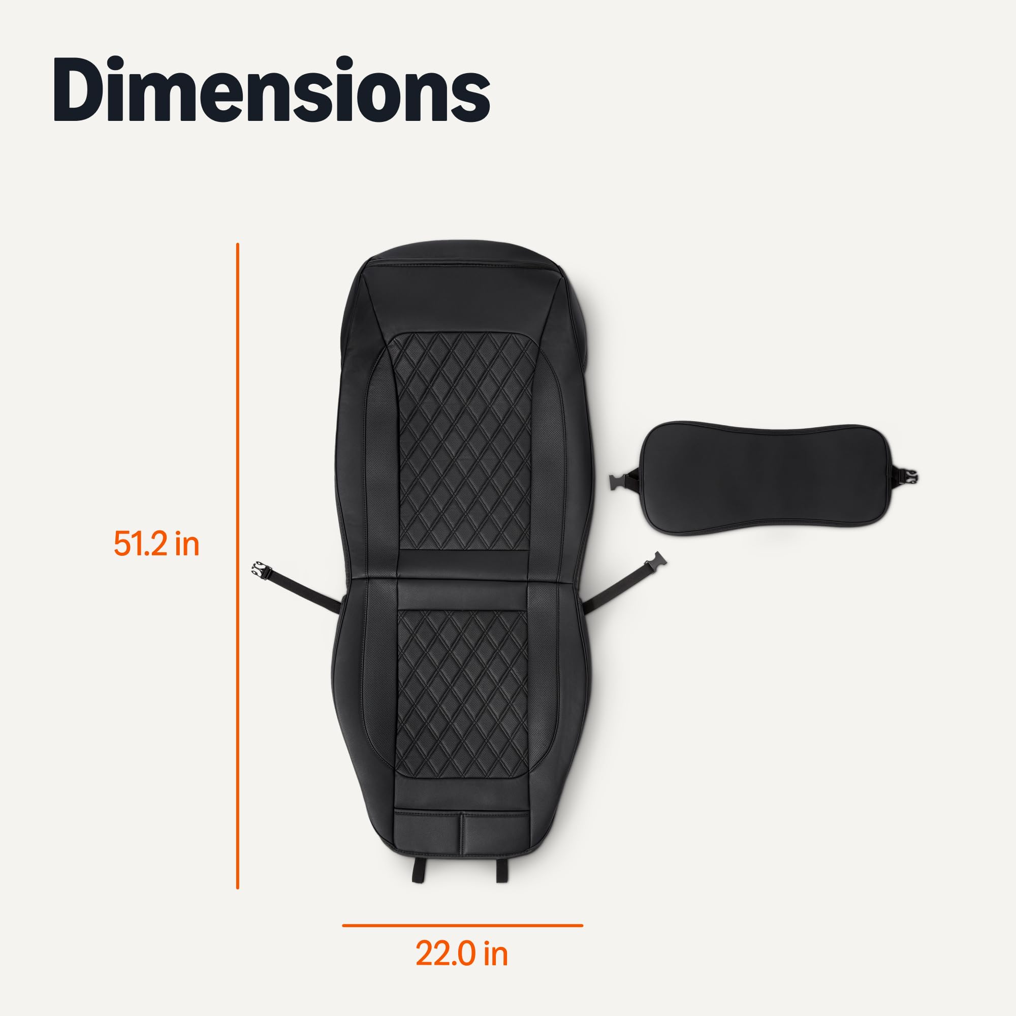 Amazon Basics seat cover with hand for scale showing fit and padding benefit