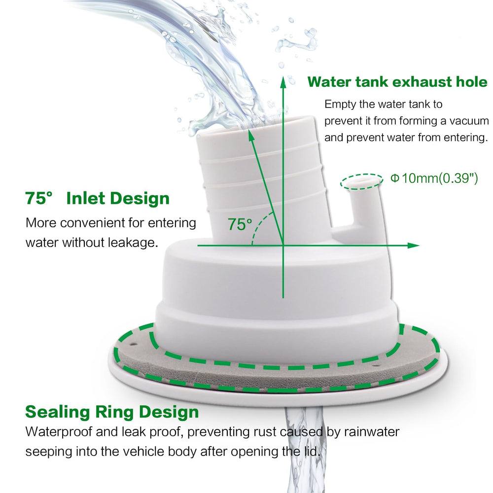 Ambuker close-up of spring and sealing ring ensuring leak-resistant protection