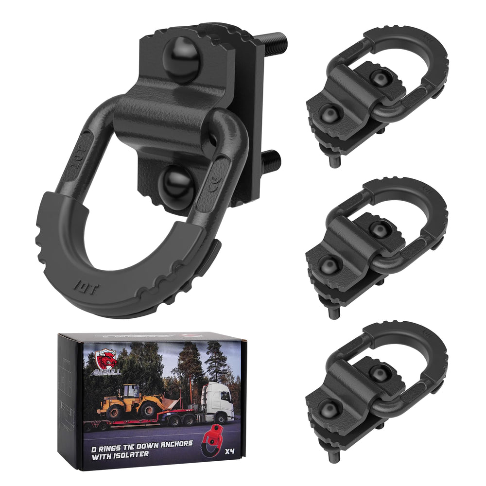 AMBULL D-ring front view showing heavy-duty anchor and sturdy build, durable securement