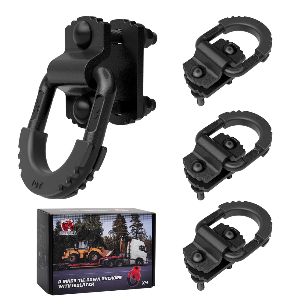 AMBULL D-ring installed on pickup truck securing equipment for safer transport