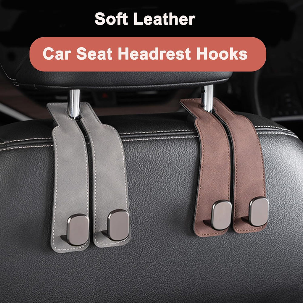 Amelity headrest hook in use with purse hanging demonstrating easy access and organized cabin benefit convenience