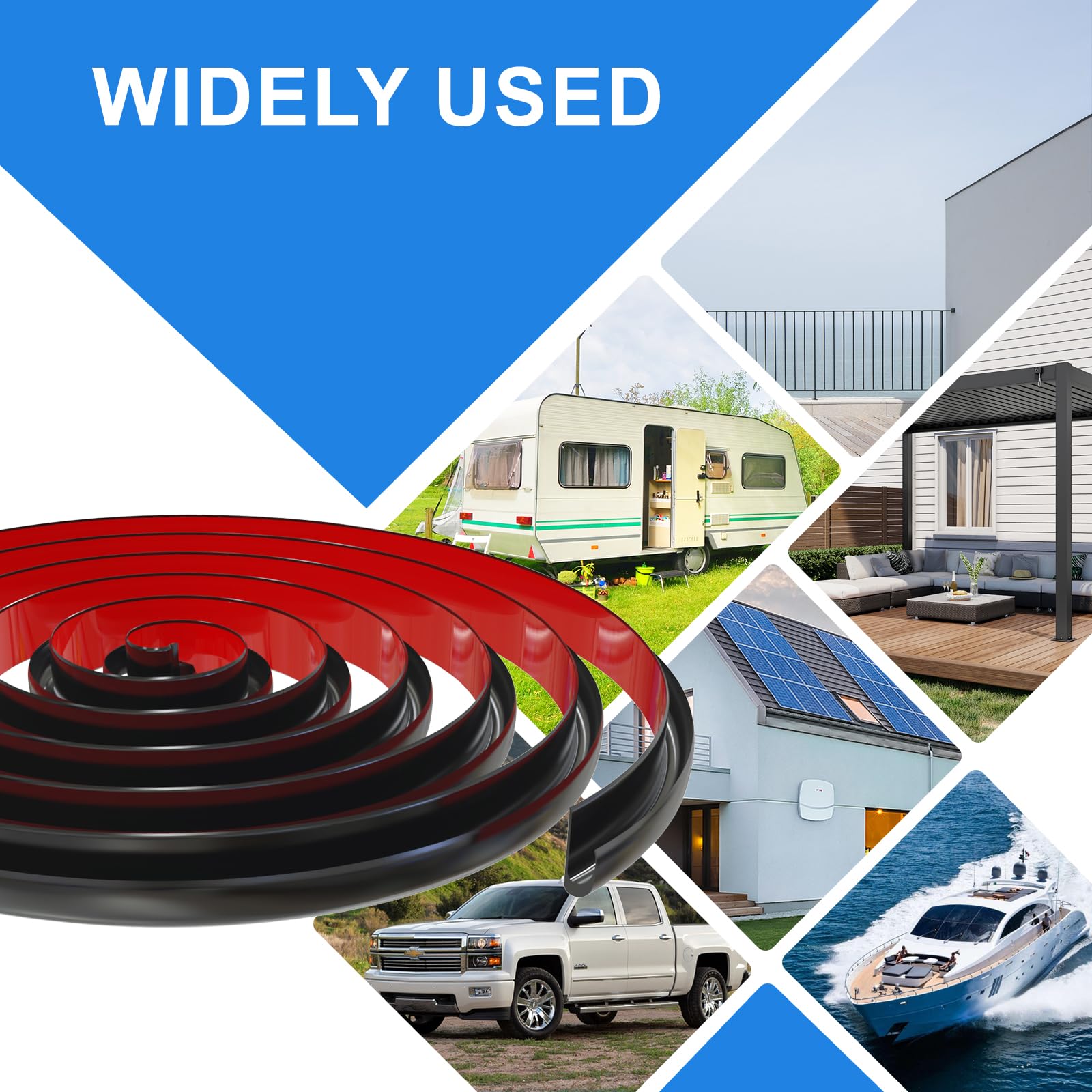Ameri trim bending around curved roof demonstrating flexibility and contour fit