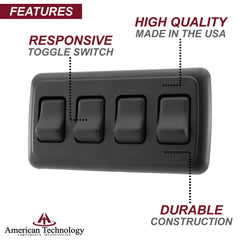 American Technology Components terminal wiring view showing screw terminals and easy service access benefit