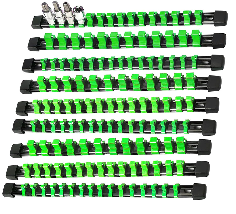 AMM front view showing full 9-piece rail set and labeled capacities for fast selection