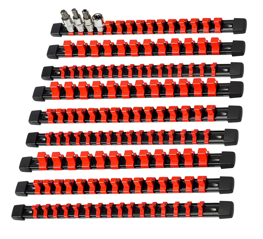 AMM front view of three rails showing full socket organization and quick access
