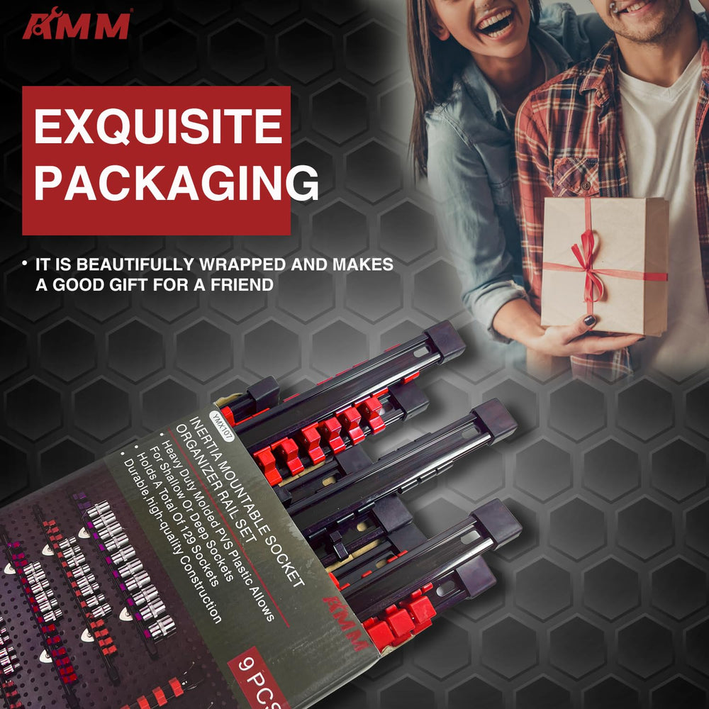 AMM lifestyle image in garage showing AMM keeping tools organized and visible