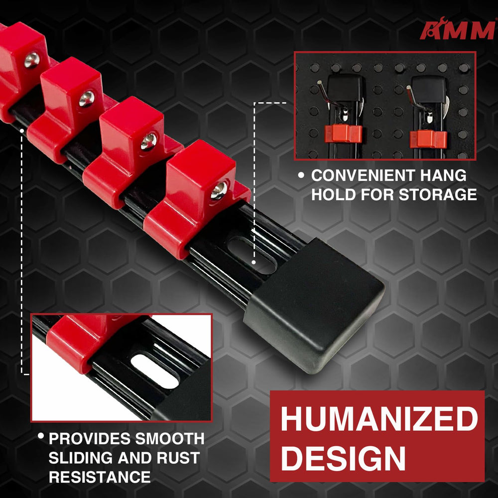 AMM mounted rail on a workbench showing stable storage and fast selection