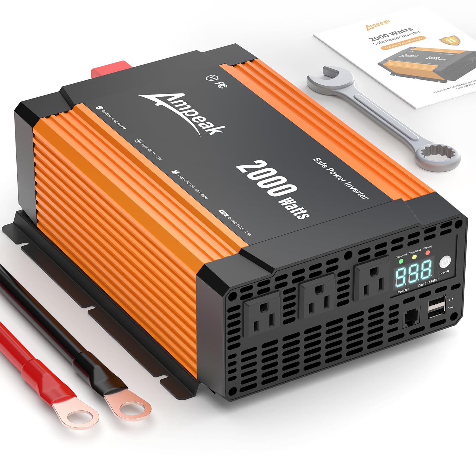Ampeak next to tools for scale showing portable heavy-duty power solution