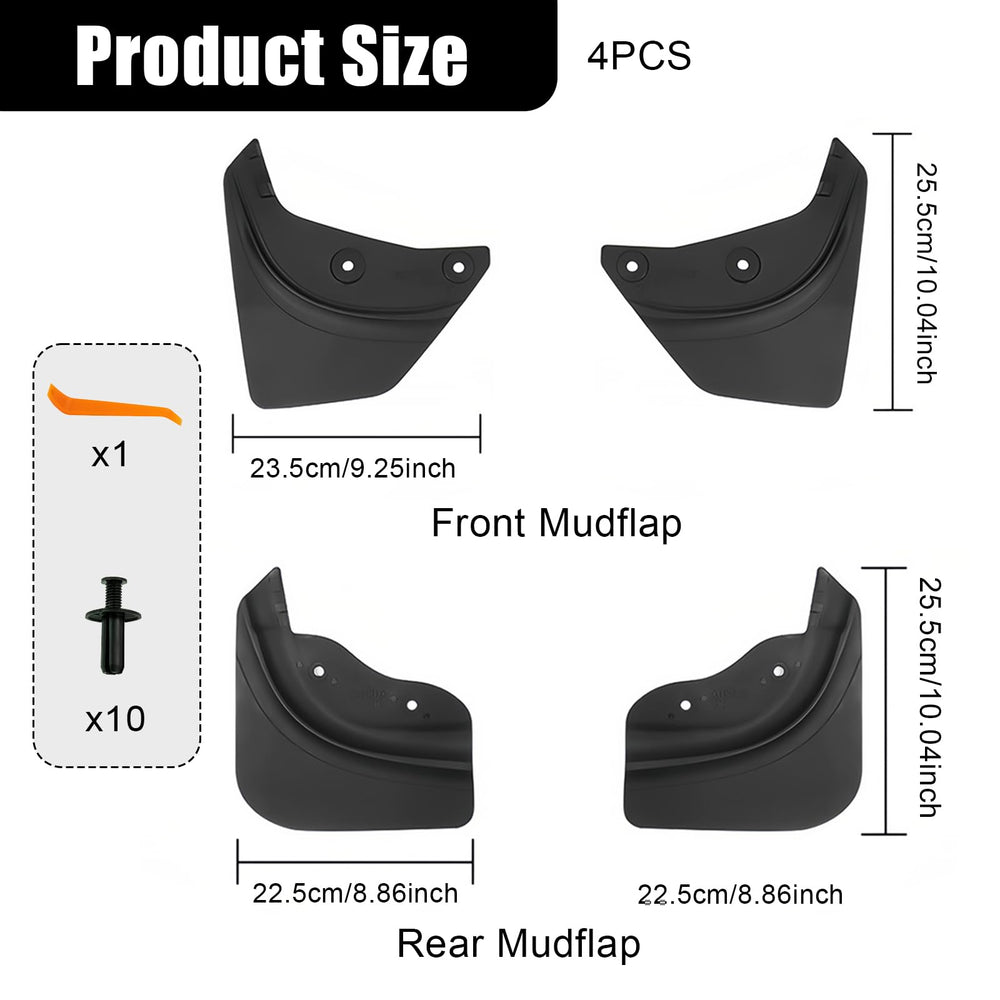 AMZAUTO front right mud flap overview highlighting OEM-style appearance and protection