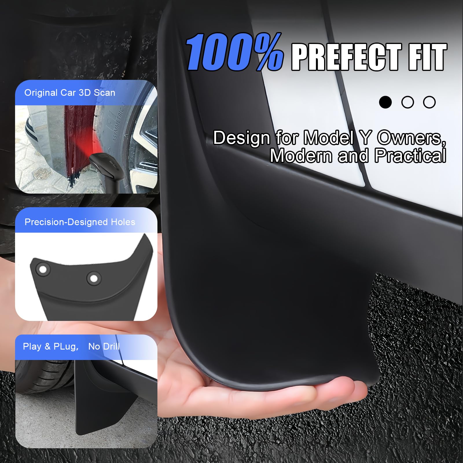 AMZAUTO mud flap beside ruler for size comparison showing compact, accurate fit