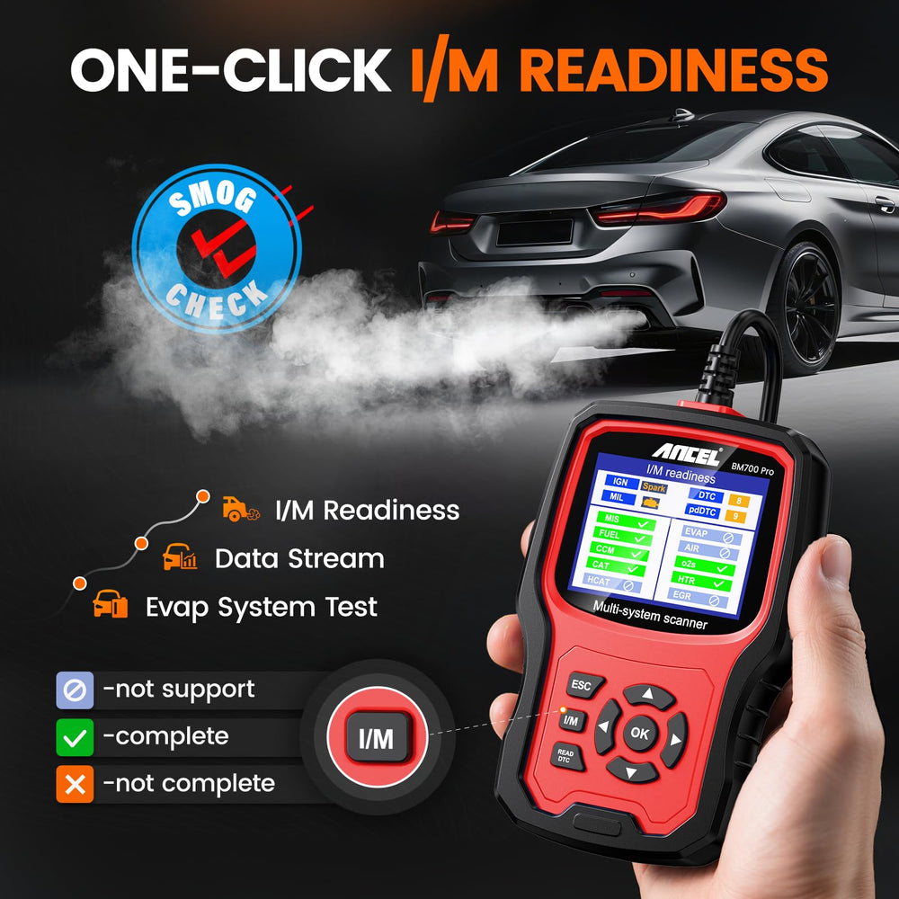 ANCEL BM700 PRO size shown in hand demonstrating portable design and workshop practicality