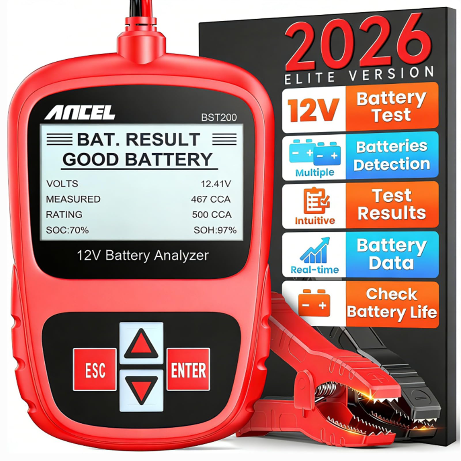 ANCEL BST200 front display showing test results for quick decisions