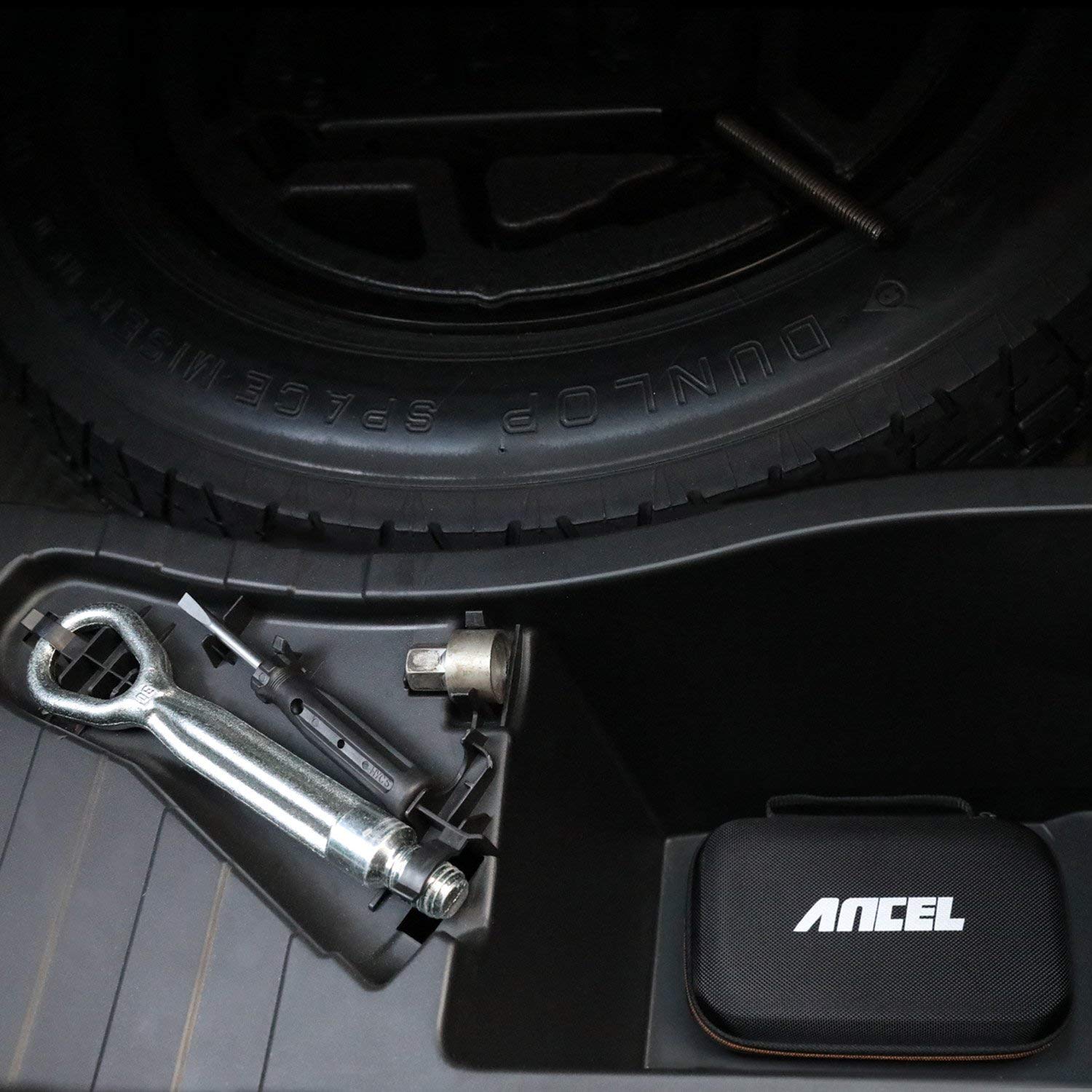 ANCEL mesh pocket holding cords and adapters to prevent tangles and loss