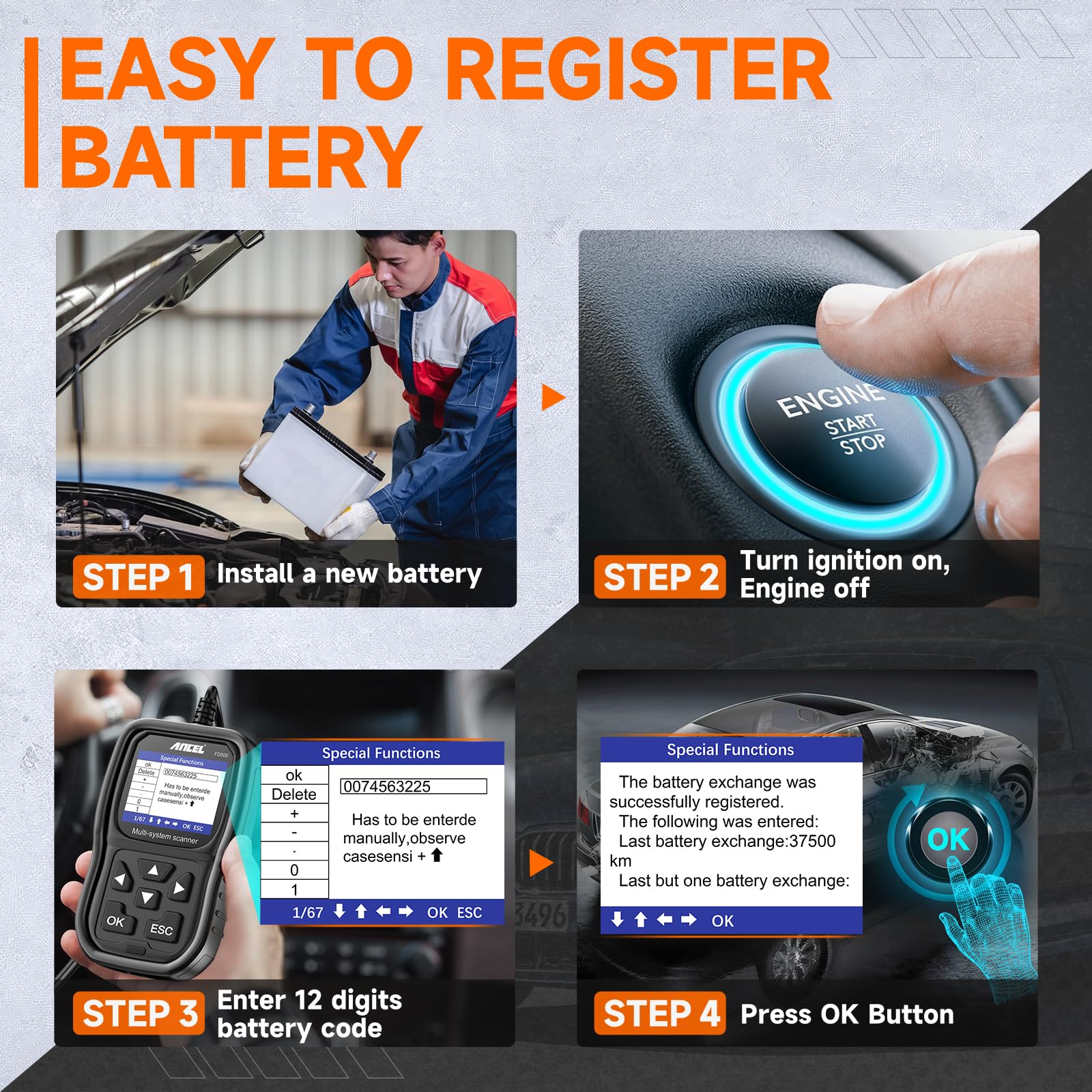 ANCEL FD500 connected to a Ford truck OBD2 port enabling accurate diagnostics