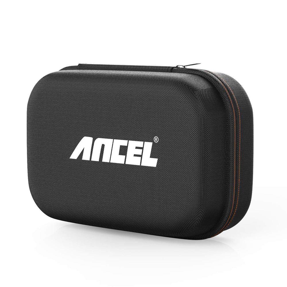 ANCEL front view of hard case showing durable shell and compact profile for protection