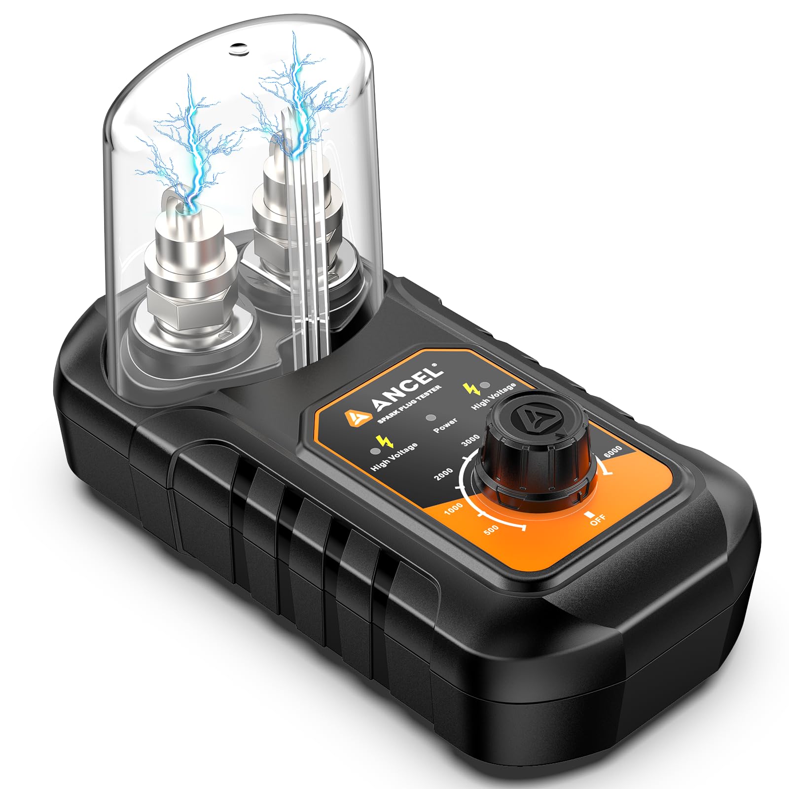 ANCEL SP21 front view showing dual-hole tester and control dial for quick diagnostics